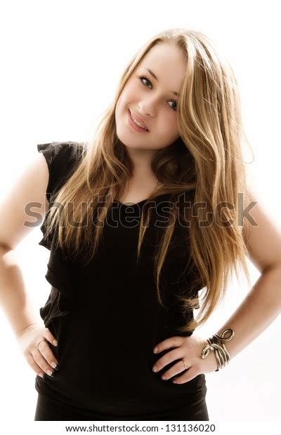 Sexy Blonde Long Hair Standing Studio Stock Photo Shutterstock