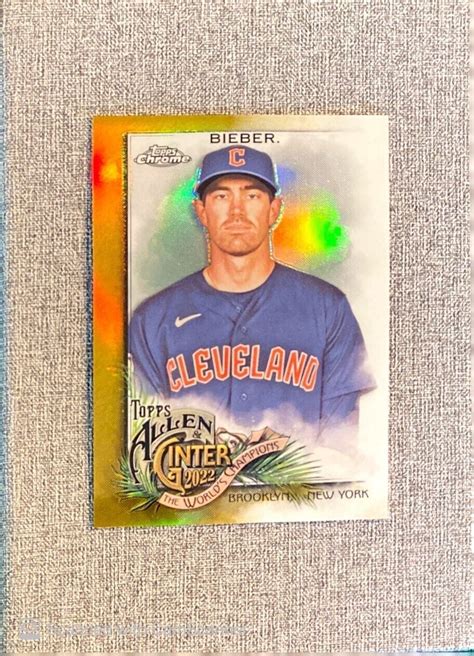 2022 Topps Allen Ginter Chrome Shane Bieber GOLD Refractor 50 EBay