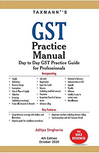 Buy Taxmann S Gst Practice Manual Comprehensive Guide In