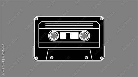 Playing Cassette Tape Animation White Black Seamless Loop Motion Graphics Stock 비디오 Adobe Stock