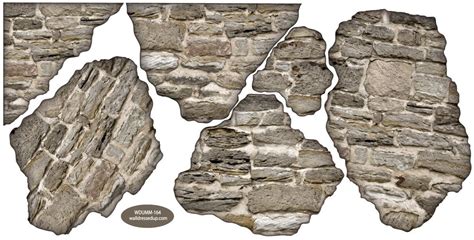 Rustic Faux Stone Breakaway Wall Decals Eco Friendly Removable And Re