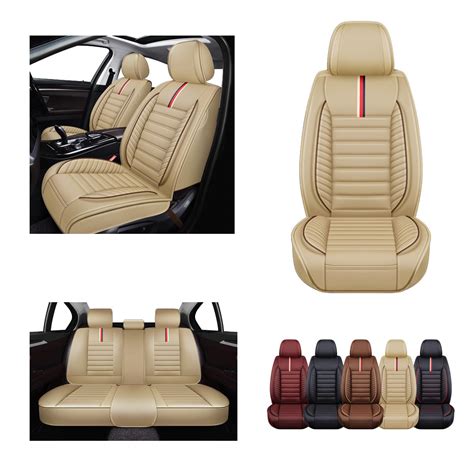 Oasis Auto Car Seat Covers Accessories Full Set Premium Nappa Leather Cushion Protector