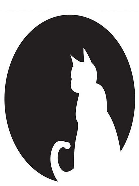Cat And Moon Pumpkin Stencil