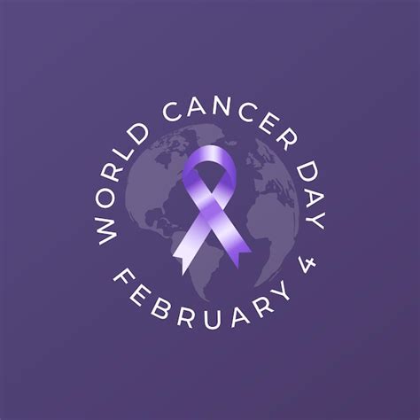 Premium Vector February World Cancer Day A Purple Ribbon And The