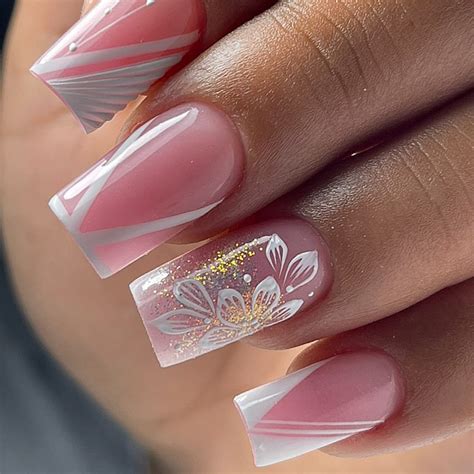 Amazon GORS Summer Pink Press On Nails Medium Square 3D Flower