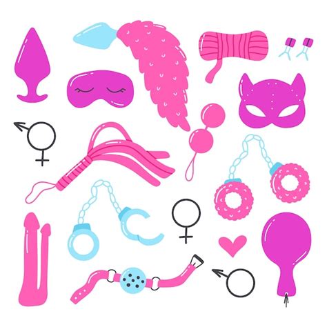 Premium Vector Set Of Sex Toys Collection Of Toys For Adults Vector Illustration Flat Style