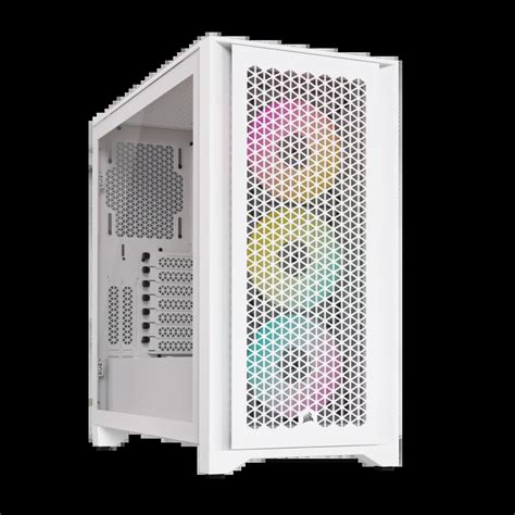 ICUE 4000D RGB AIRFLOW Mid Tower Case True White 3x AF120 RGB ELITE