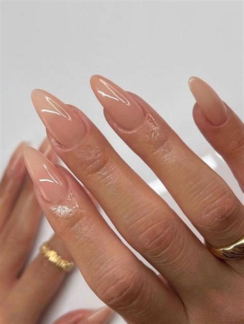 Nude Gloss Colors Nail Short Almond Coffin Round Nail Tips Press On False Acrylic Nails Press