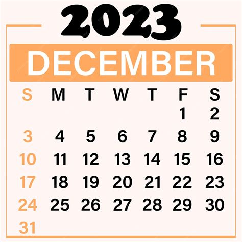 Premium Vector | December 2023 Calendar template illustration