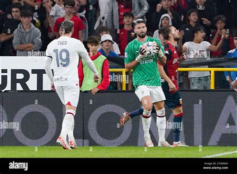 Genoa Italy Th Oct Olivier Giroud Of Ac Milan Plays As