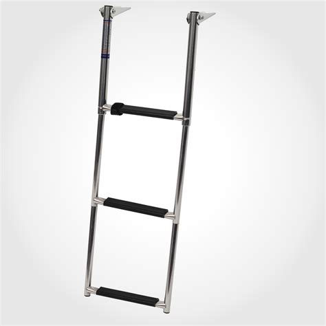 3 Step Telescopic Stainless Steel Ladder Marine Boat Swim Boarding Ss