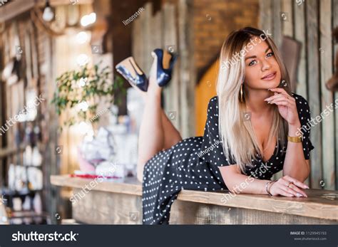 Beautiful Sexy Blonde Woman Lying On Stock Photo 1129945193 Shutterstock