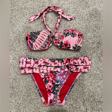 BECCA Swim Becca Pink Floral Bikini Poshmark