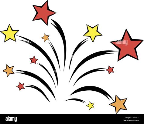 Feuerwerk Symbol Im Cartoon Stil Isoliert Vektor Illustration Stock