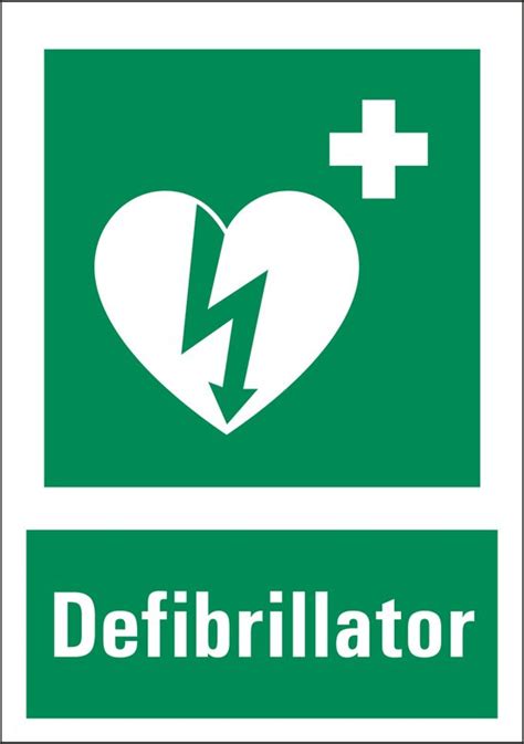 Defibrillator Sticker Met Tekst X Mm Bol