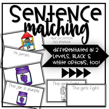 sentence matching  allie szczecinski   behavior tpt