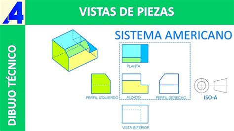 Como Dibujar Vistas De Piezas Sistema Americano Youtube