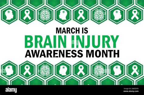 March Is Brain Injury Awareness Month Vector Illustration Holiday