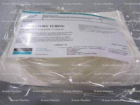 Silastic Silicone Tubing, .012 to .625 Inch Inside Diameter