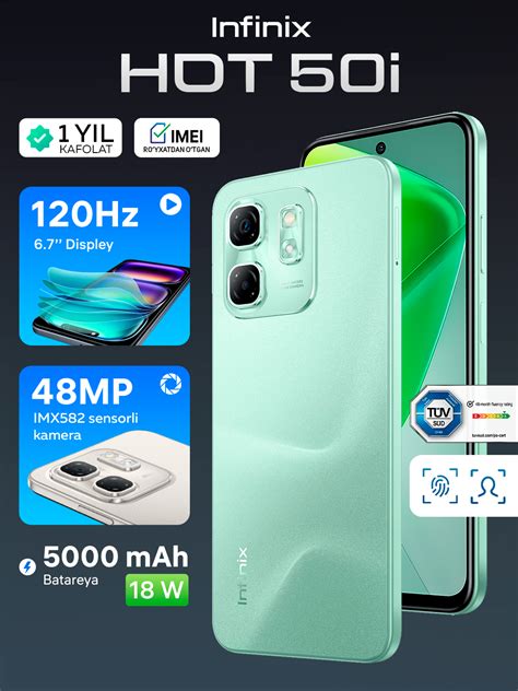 Смартфон Infinix Hot 50i 6 6 128 ГБ купить по низким ценам в интернет магазине Uzum 1680640