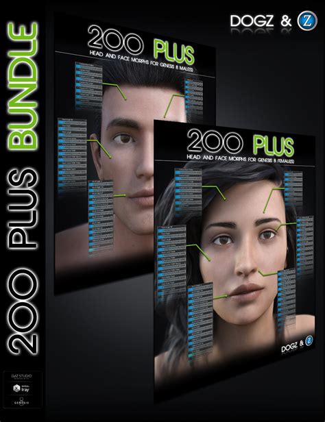 200 Plus Head And Face Morphs Bundle For Genesis 8 Females And Males