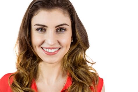 Premium Photo Pretty Brunette Smiling At Camera