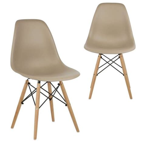 Kit Cadeiras Eiffel Charles Eames Nude Base De Madeira Dsw Leroy Merlin