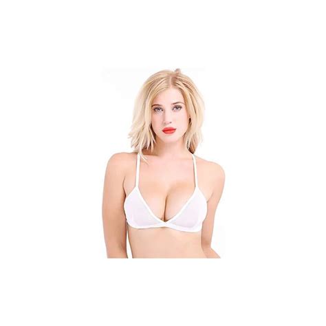 YEAHDOR Bra In Rete Da Donna Bikini Trasparente Triangolo Reggiseno Senza Ferretto Imbottito