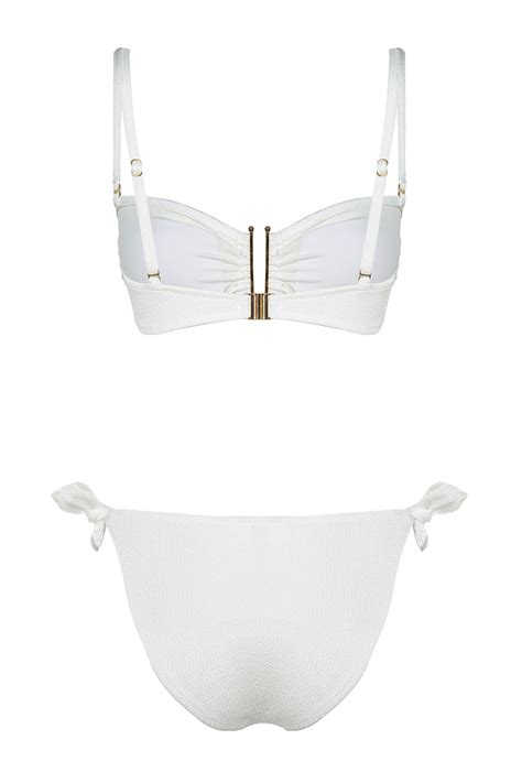 Trendyolmilla Ekru Straplez Aksesuarlı Dokulu Regular Bikini Takımı TBESS24BT00019 Fiyatı