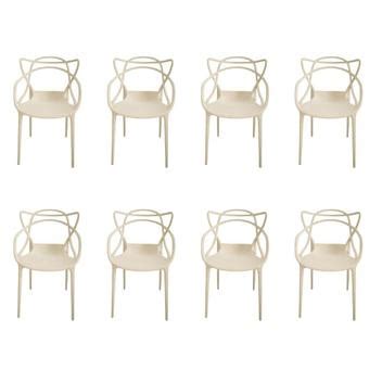 Kit Cadeira Allegra Ana Maria Masters Jantar Cozinha Jardim Empilh Vel Nude Ecommbraz