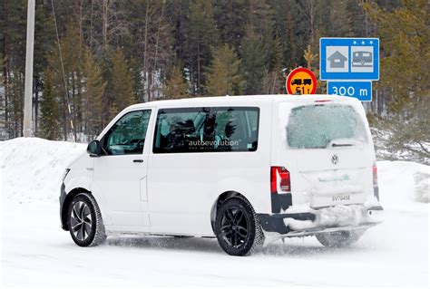 New Volkswagen ID Buzz Electric Van Spied Testing With T6 Body Shell