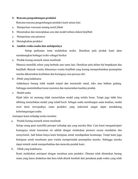 Contoh Proposal Business Plan Hijab Lukis Pdf