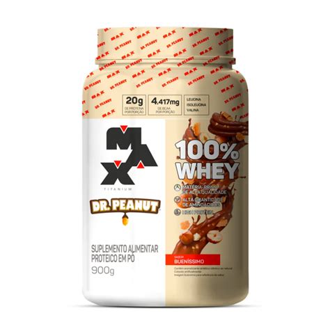 Dr Peanut Whey 100 Buenissimo 900g Max Titanium Santo Grão