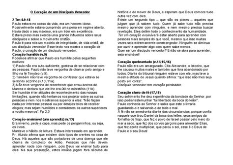 7 Características De Um Discípulo - Caracteristicas de Um Discípulo Vencedor | PDF | Apóstolo Paulo | Fé