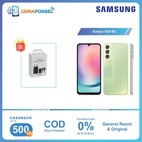 Promo Samsung Galaxy A24 LTE 8 128GB Helio G99 Garansi Resmi Silver