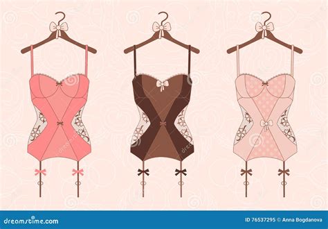 Lace Lingerie Vector Illustration Stock Vector Illustration Of Flowers Doodle