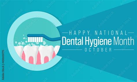 Vecteur Stock National Dental Hygiene Month Is Observed Every Year In