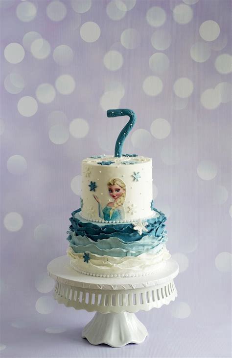 Elsa Ruffled Birthday Cake Decorated Cake By Piece Cakesdecor