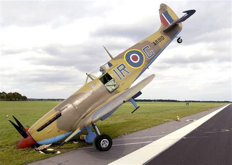 Whoops Old Picture From The Bbmf The Right Tyre Punctured On Landing