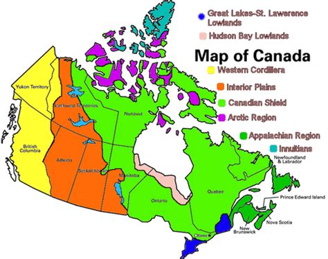 Canada Physical Regions Map