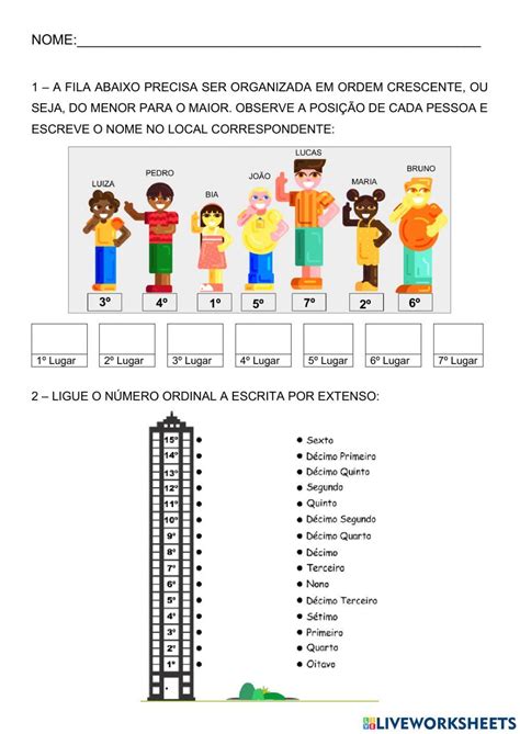 Atividade Com Numeros Ordinais - 10