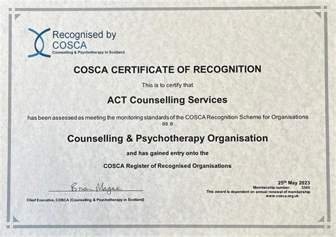 Cosca Certificate In Counselling Skills Act Counselling And Cbt Services