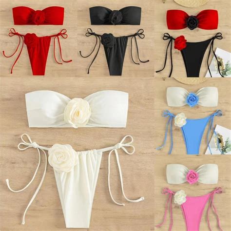 2024 New European And American Bikini Swimsuit 3d Three Dimensional Flower Ins Style Fashion