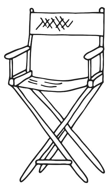 Dibujo de silla de director de cine Icono de asiento de película