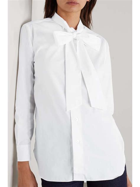 CHARVET Pussy Bow Cotton Poplin Shirt NET A PORTER