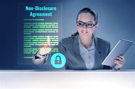 Businesswoman In Non Disclosure Agreement Concept Stock Photo Image