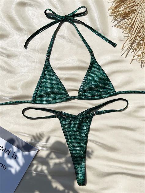 Sequin Bikini Set For Summer Beach Shein Usa