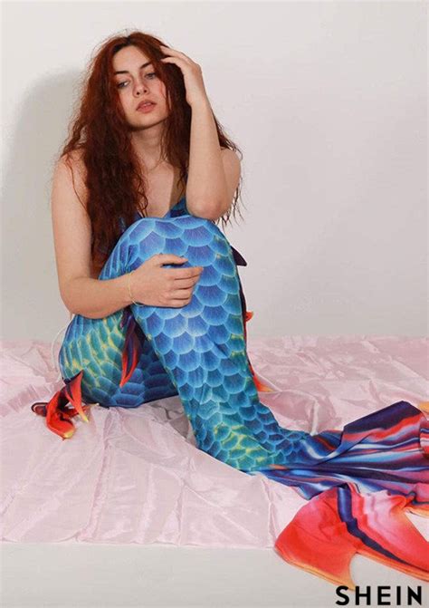 Holographic Fish Scales Print Bikini Swimsuit With Tail SHEIN UK