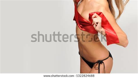 Beautiful Naked Woman Red Ribbon Stock Photo Shutterstock