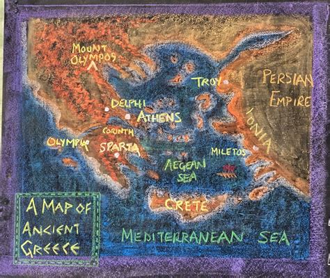 Map of Ancient Greece Ancient Greece Mythology, Ancient Greece Art, Ancient Greek, Chalkboard ...